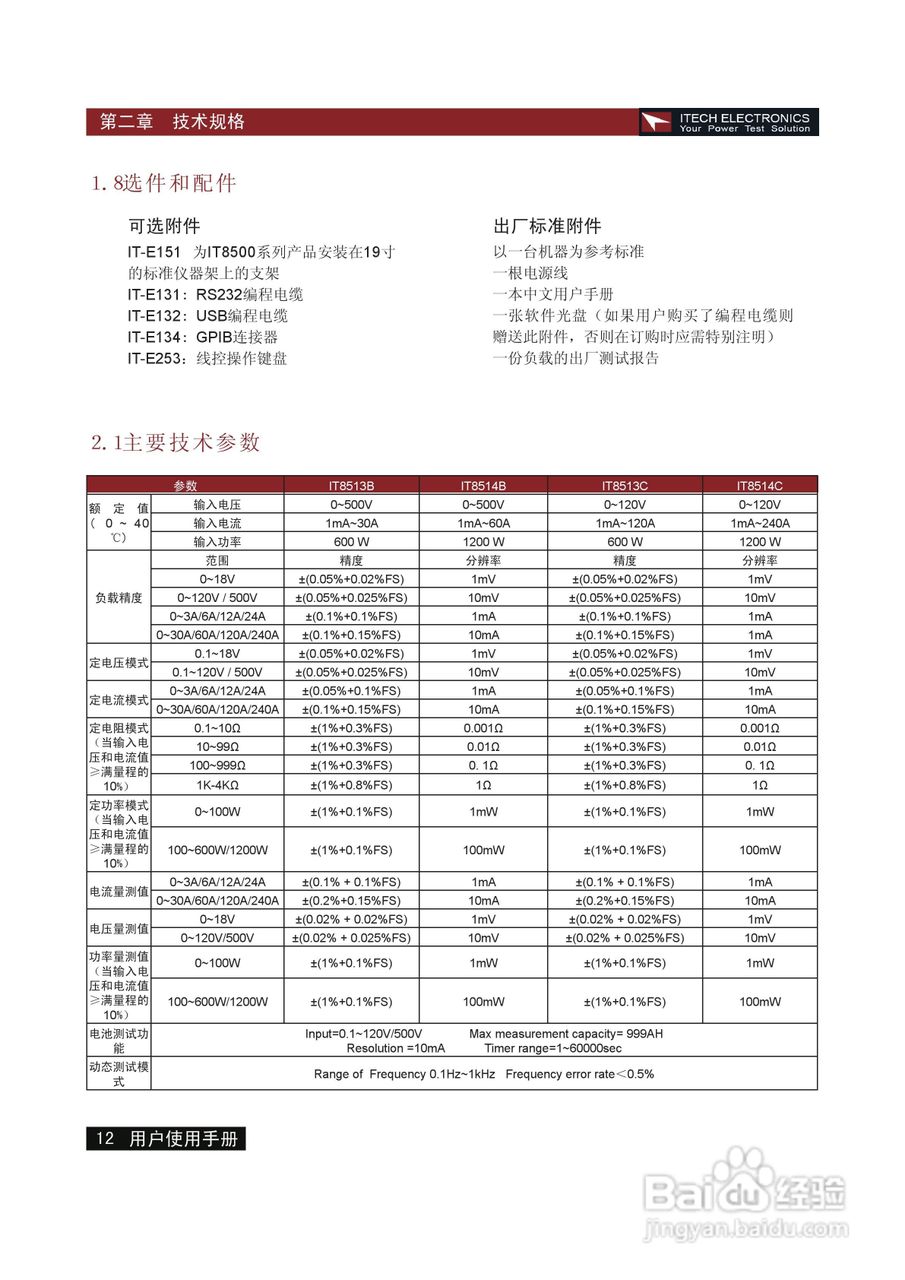 艾德克斯IT8513C电子负载说明书:[2]