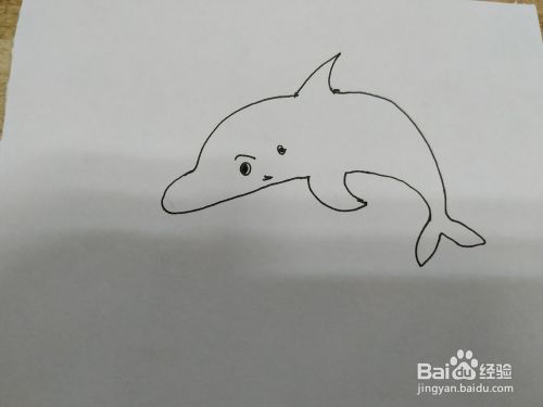 卡通小海豚简笔画怎么画呢 百度经验