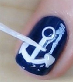 海军风美甲DIY教程