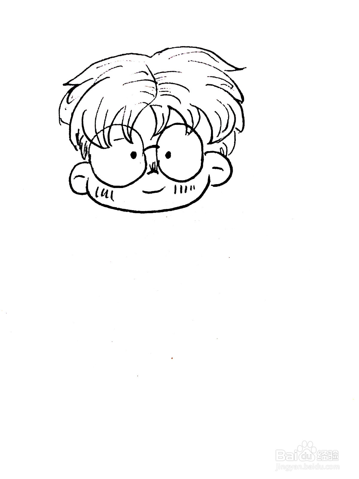 戴着眼镜的男孩线描画怎么画