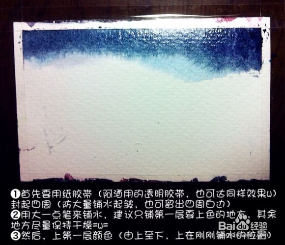 水彩明信片教程