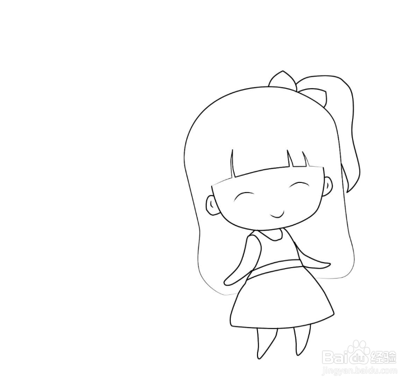 简笔画小女孩