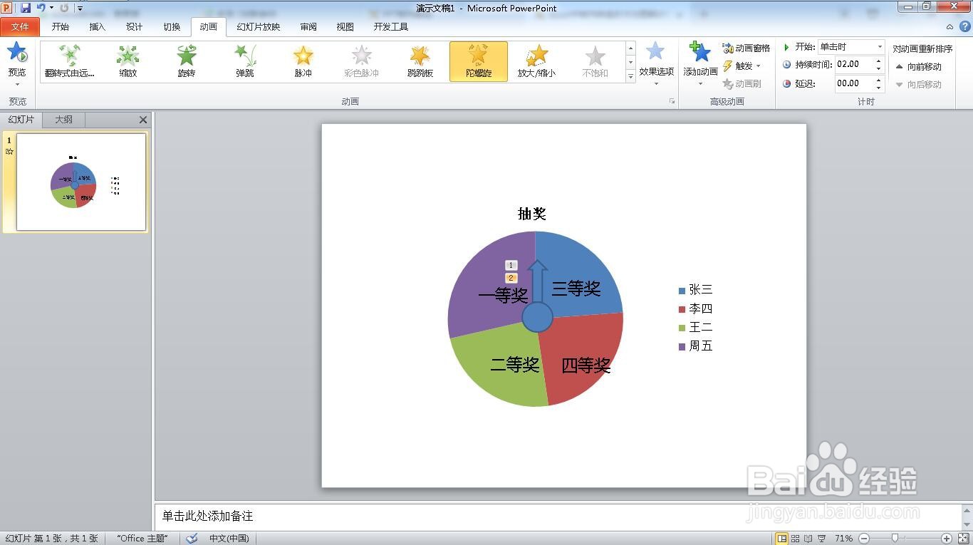如何在ppt中制作抽奖转盘