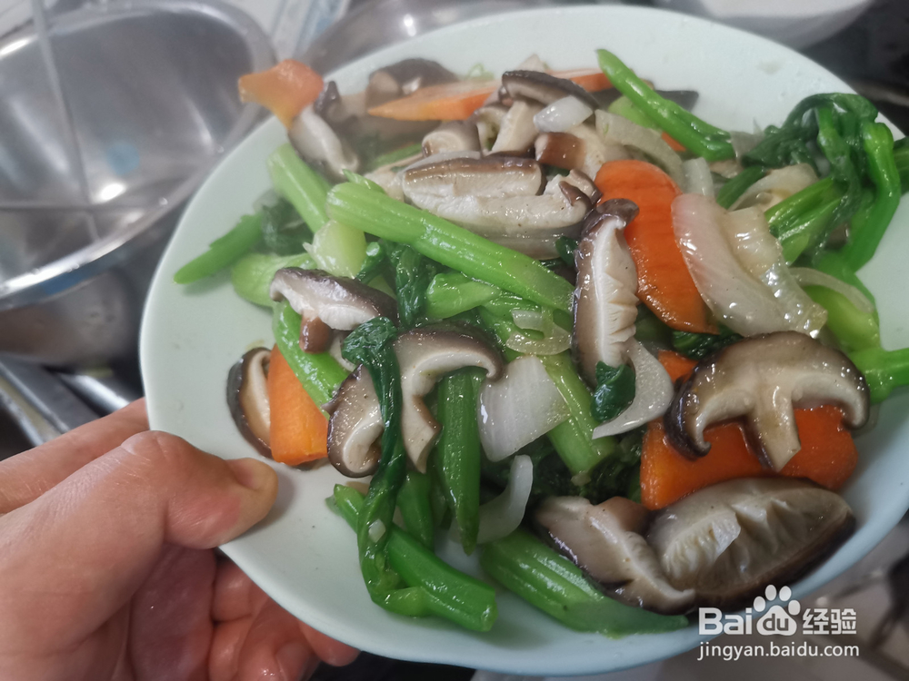 虾仁香菇炒菜薹