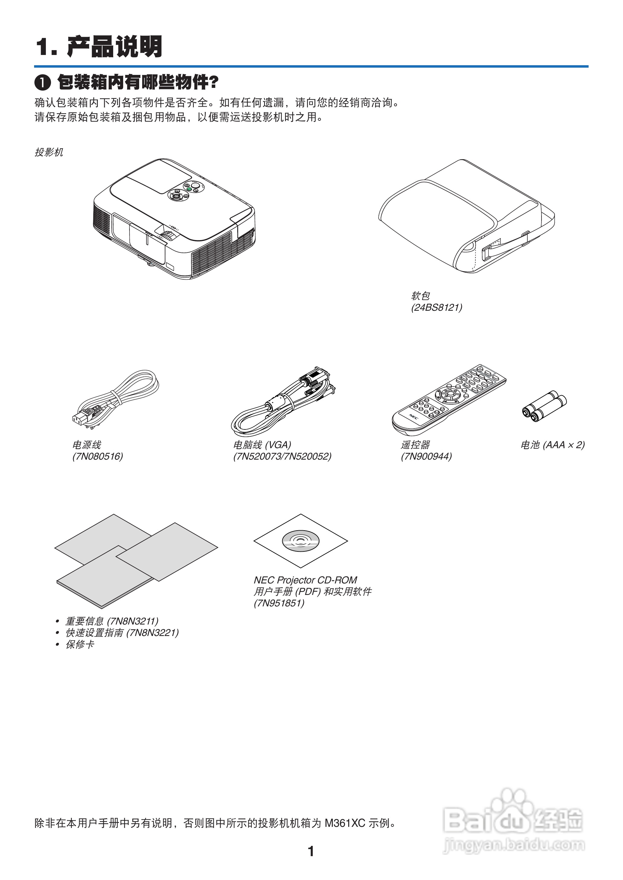 日电NP-M311W+投影机说明书:[2]