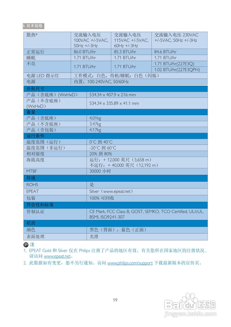 飞利浦227E3QPHSU/93液晶显示器使用说明书:[3]