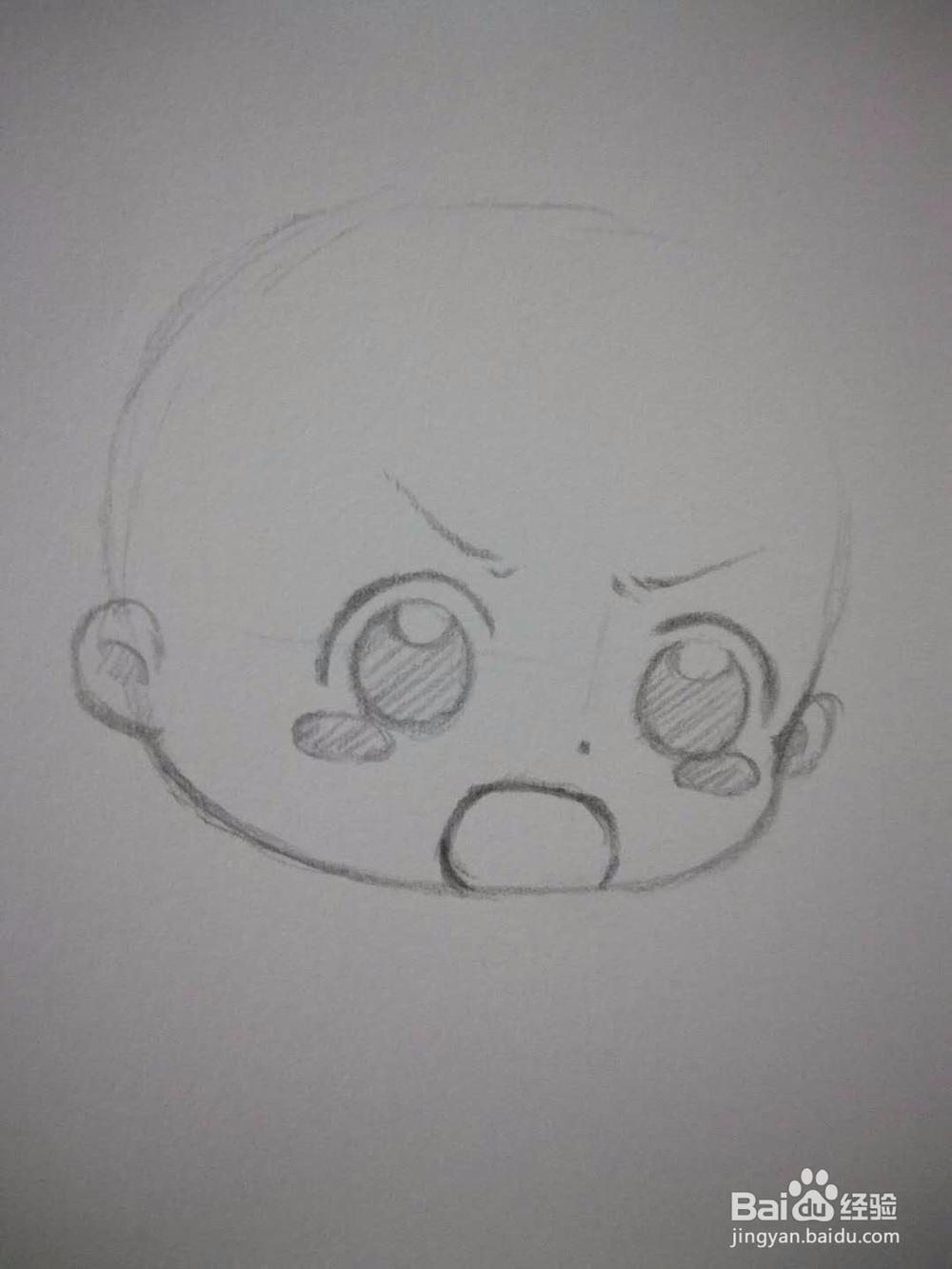 如何画Q版动漫人物头部手绘线稿