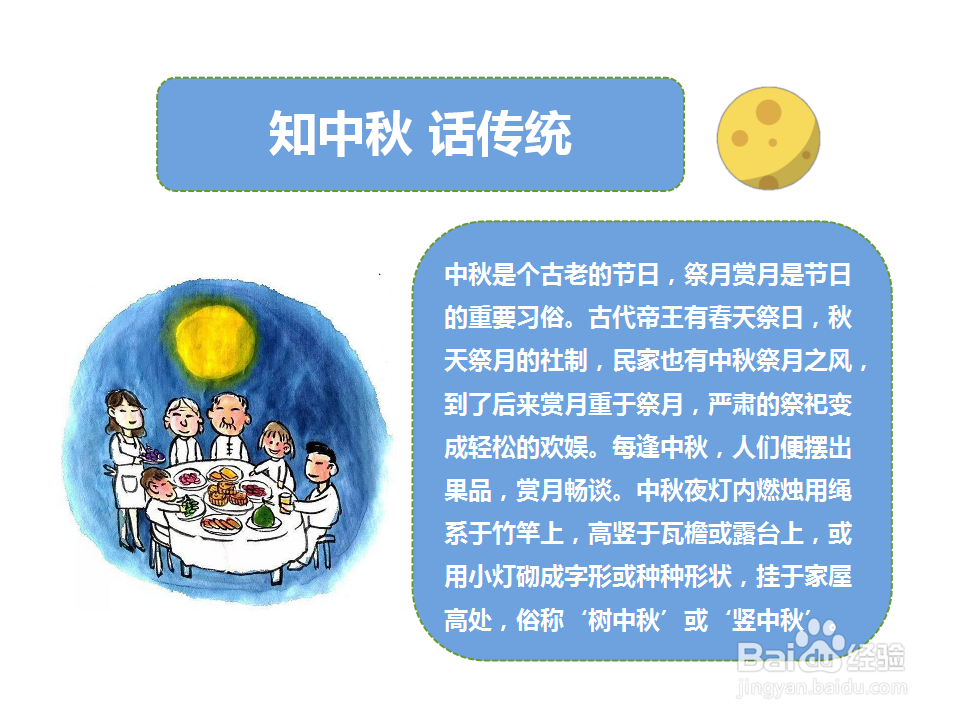 知中秋,话传统的手抄报