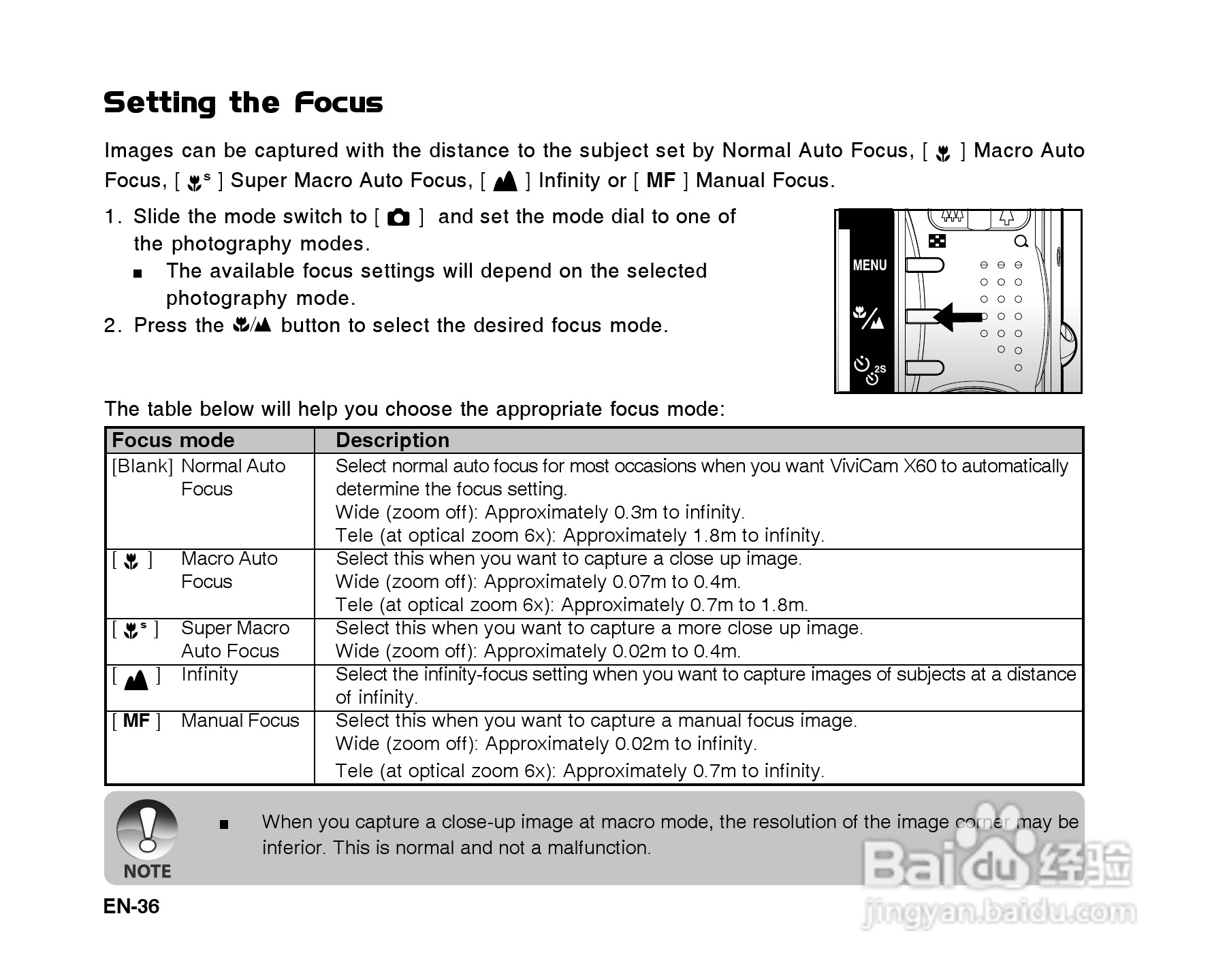 威达ViviCam X60数码相机使用说明书:[4]