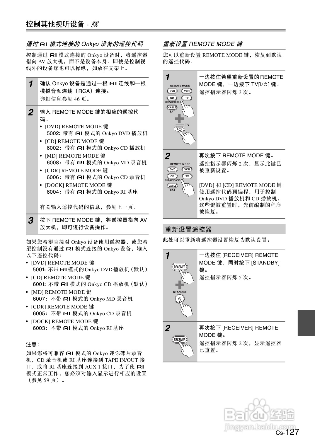 安桥AV放大机TX-SA876型使用说明书:[7]
