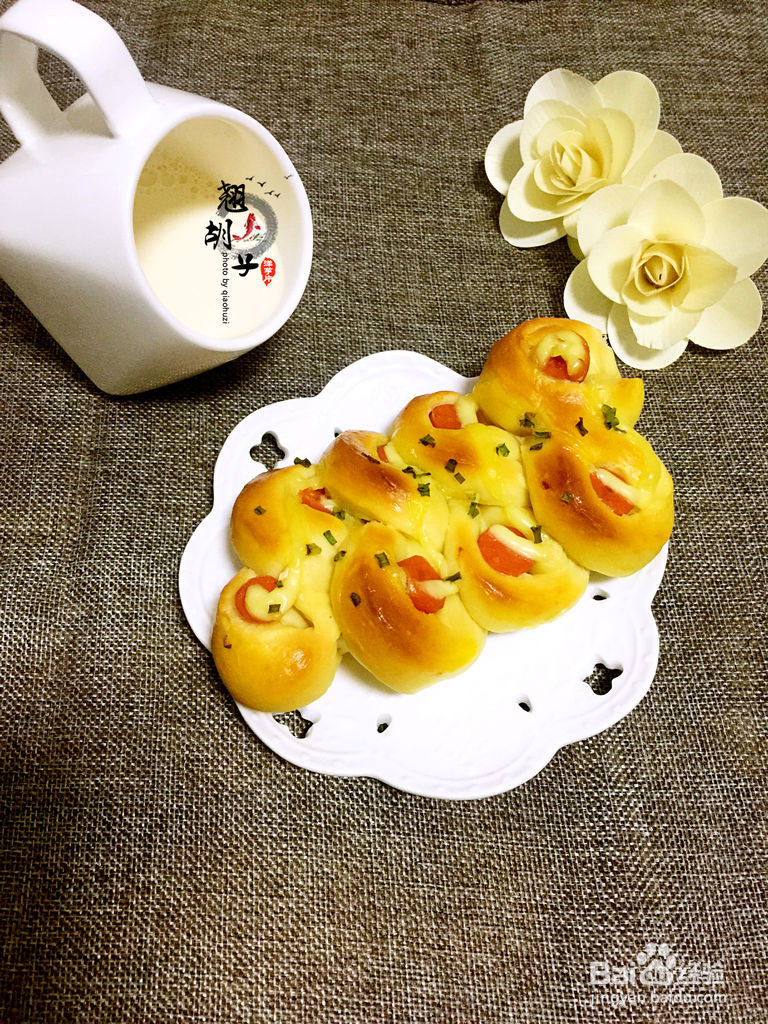 葱香火腿面包的做法