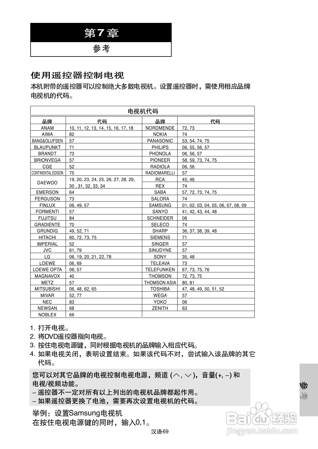 三星DVD-P650K使用说明书:[4]