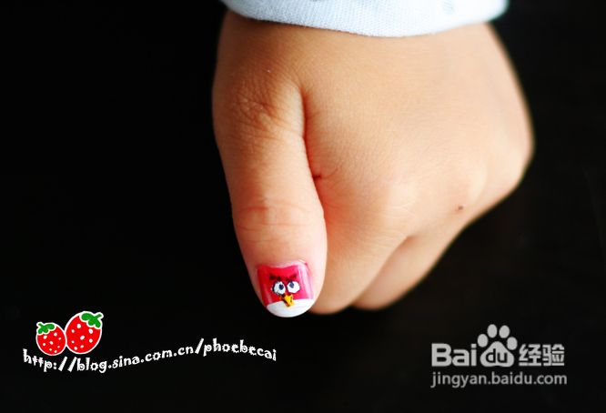 DIY潮宝的指甲彩绘愤怒的小鸟(组图)