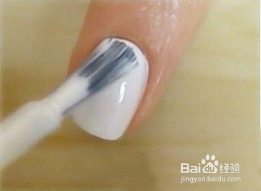 海军风美甲画法教程