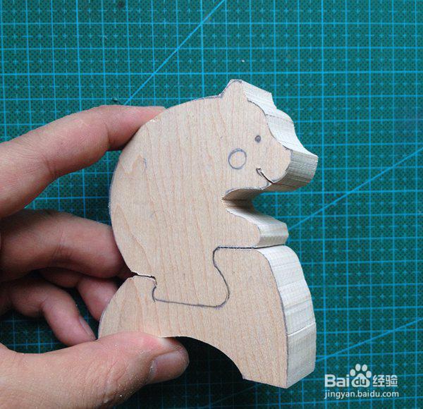 木头diy小熊玩具车