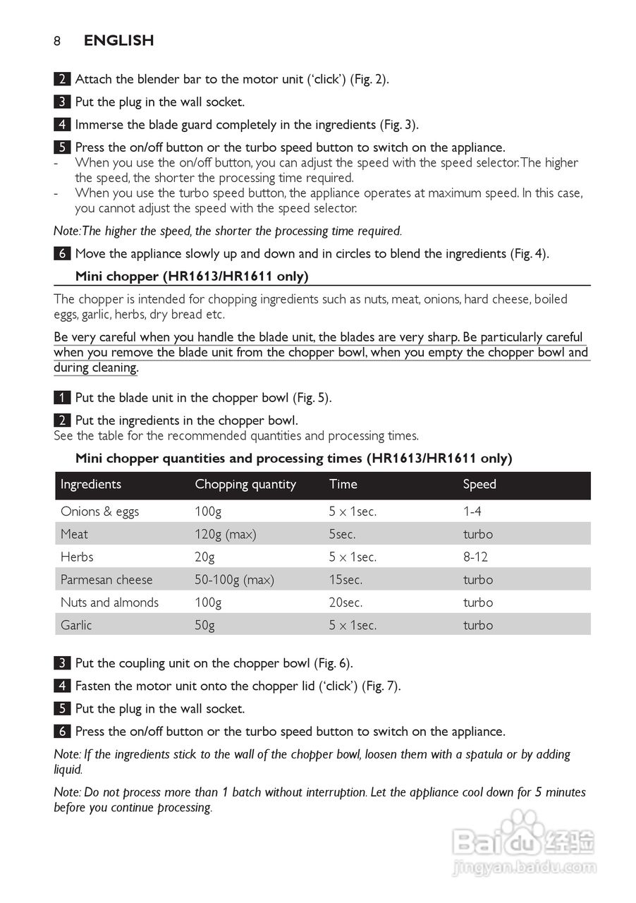 飞利浦HR1611手持式搅拌机使用说明书:[1]