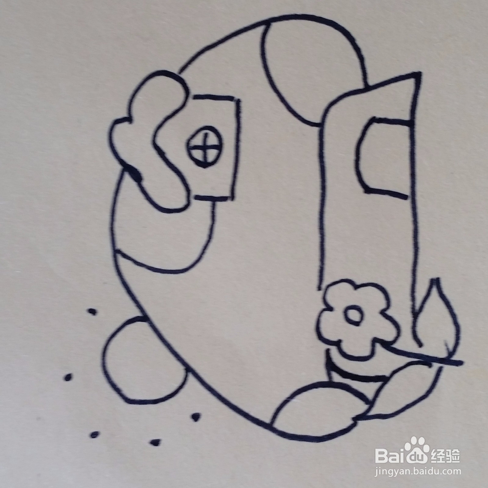 小小蘑菇房子简笔画画法