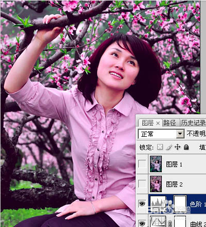 Photoshop调出甜美外景人物图片