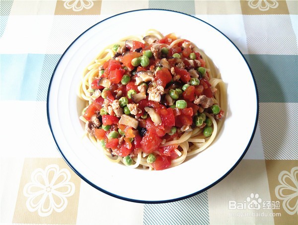 教你怎么做番茄豌豆肉酱意面