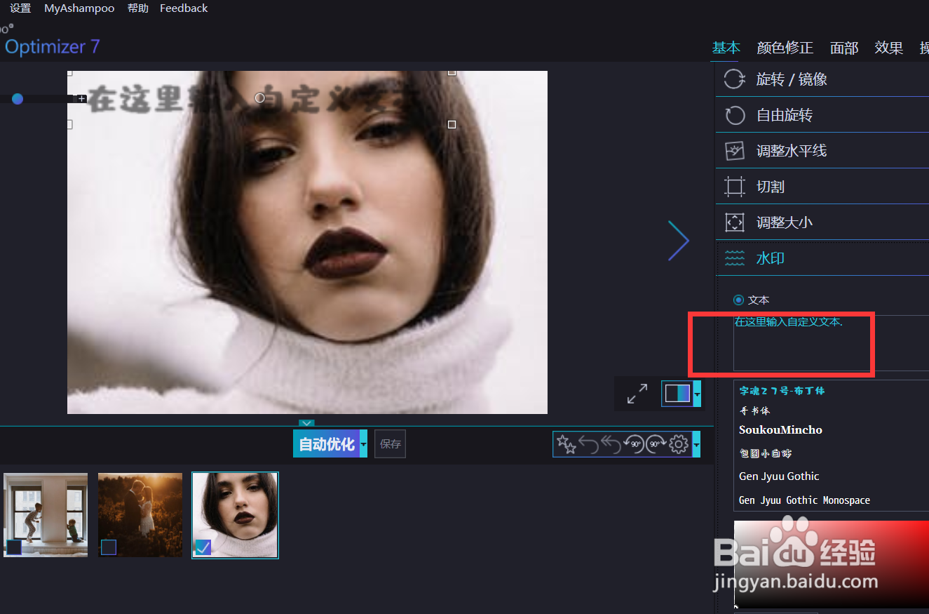 如何使用optimizer给图片添加水印？