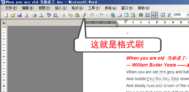 word2003如何使用格式刷