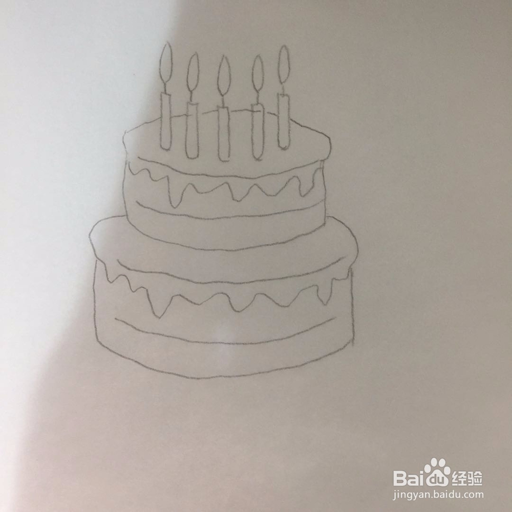 生日蛋糕的简笔画法
