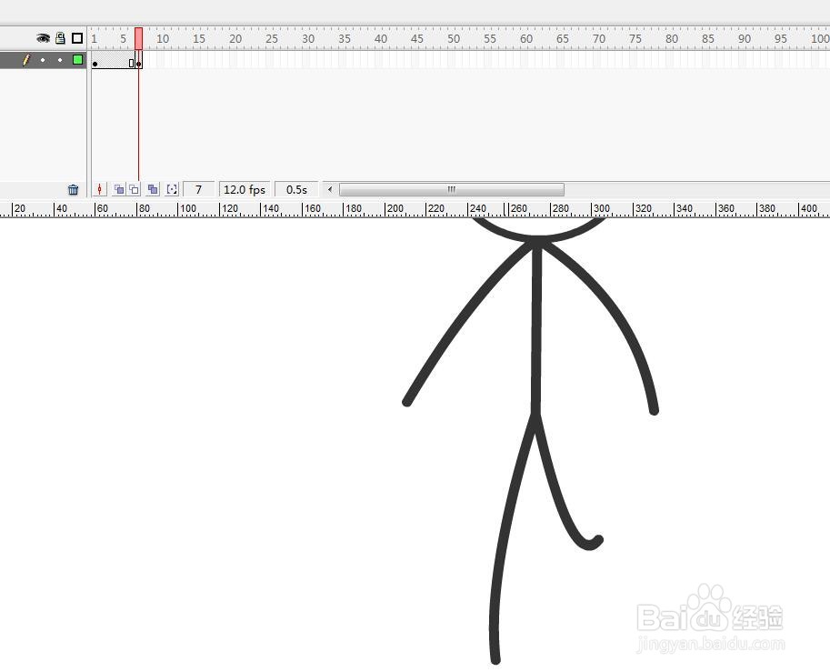 flash制作一个火柴人正面走路的动作教程