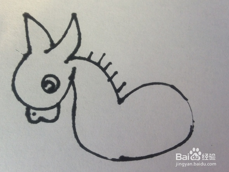 如何画毛驴的儿童画