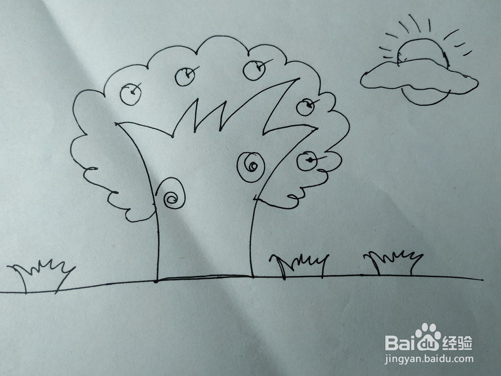 苹果树简笔画怎么画呢？