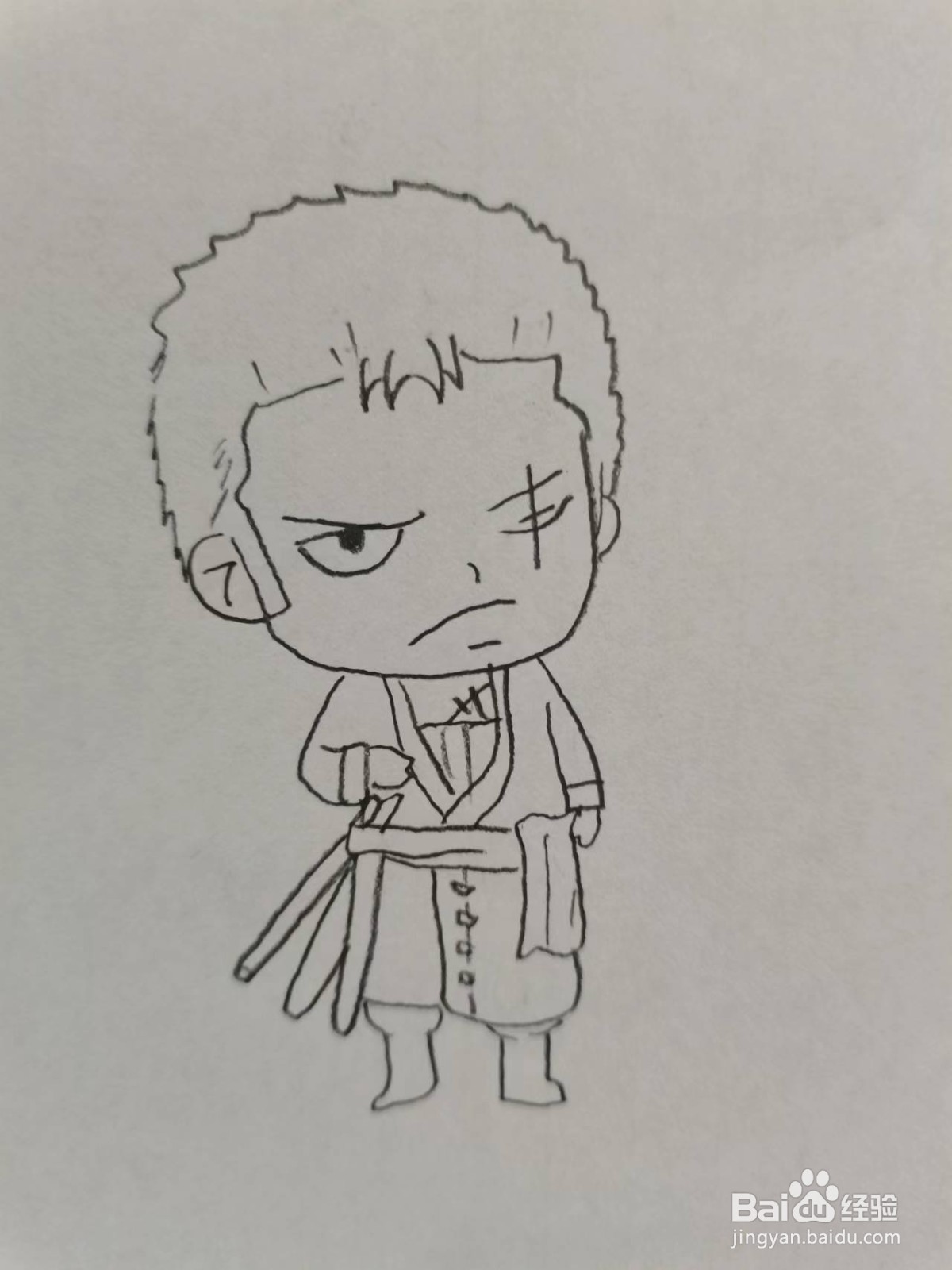 如何画Q版动漫人物索隆