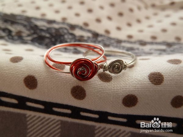 创意独特的铁丝铜丝玫瑰戒指手工DIY教程