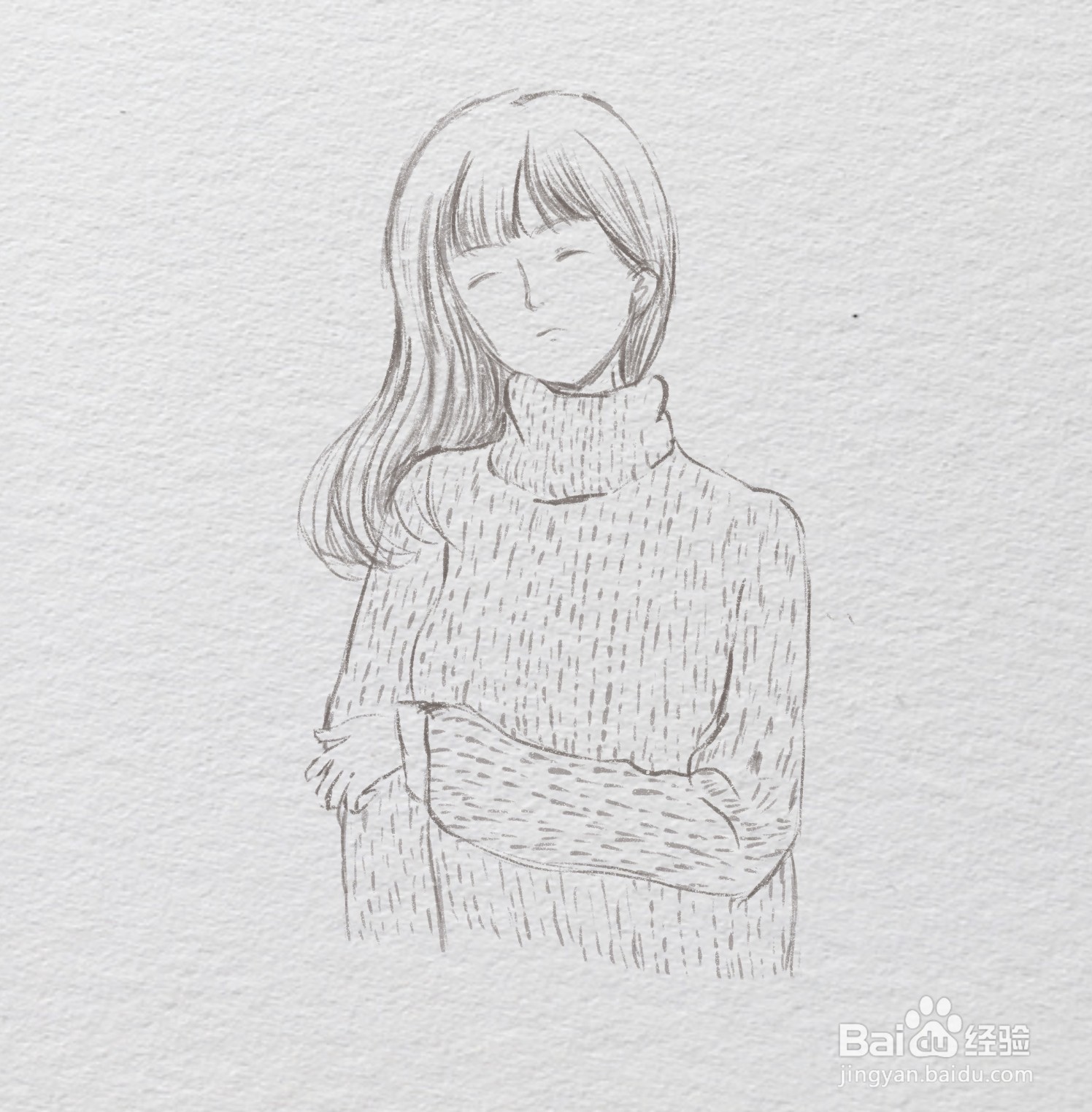 怎么用Ipad画一个穿毛衣的少女线稿?