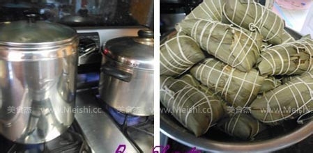 瑶柱花生蛋黄粽的做法