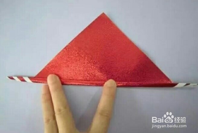 彩纸巧做圣诞手杖