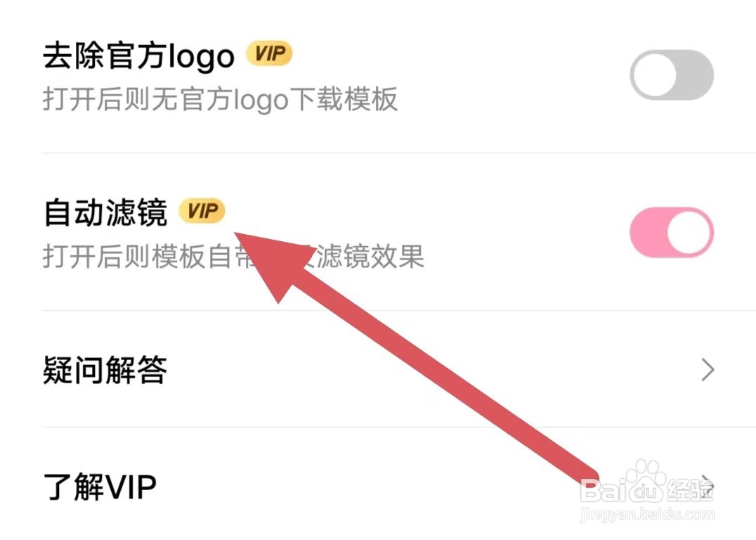 简拼如何开启自动滤镜？
