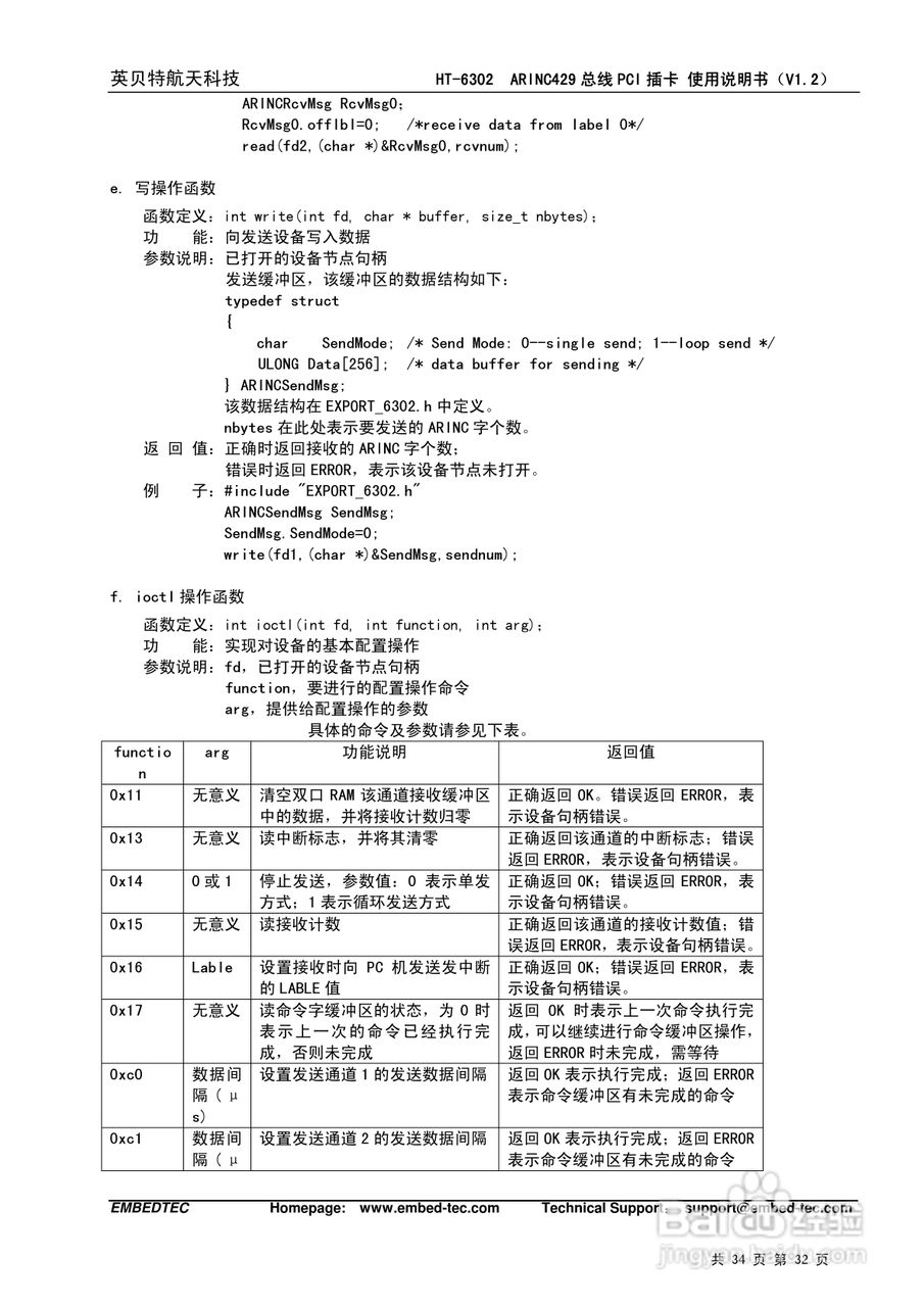 HT-6302 ARINC429总线PCI插卡使用说明书:[4]