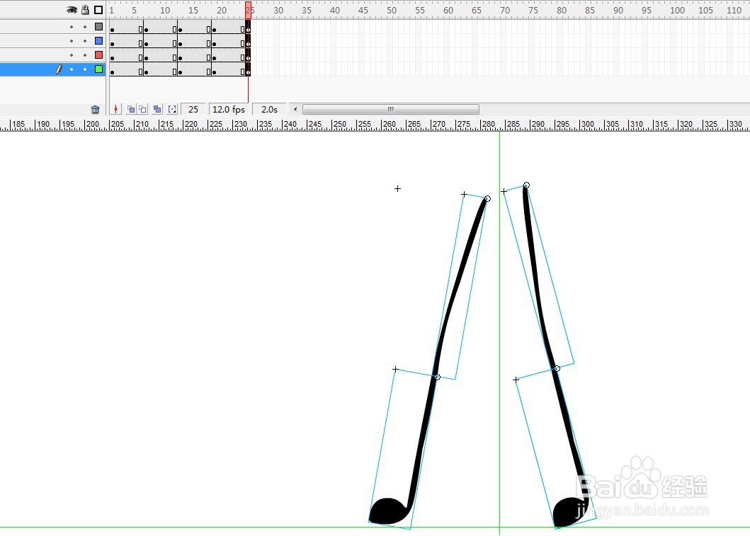 flash制作两条腿一个走路的动作