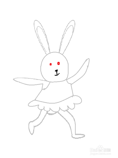 跳舞的兔子简笔画