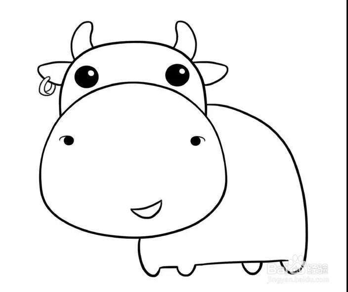 如何教孩子2分钟快速画一只小牛？