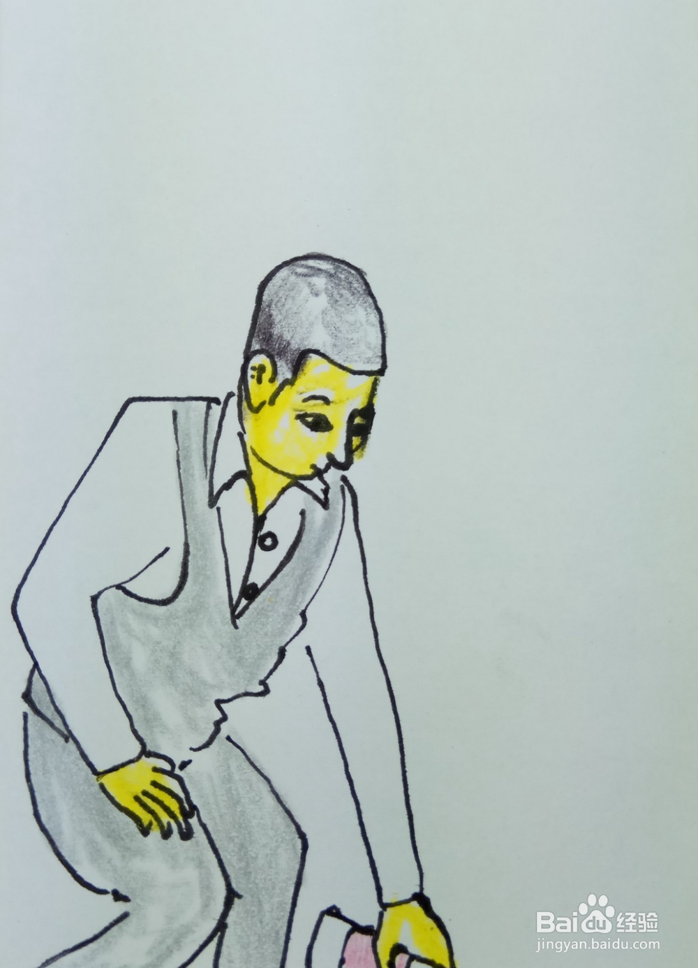 怎样画简笔画“捡起一个瓶子来”？