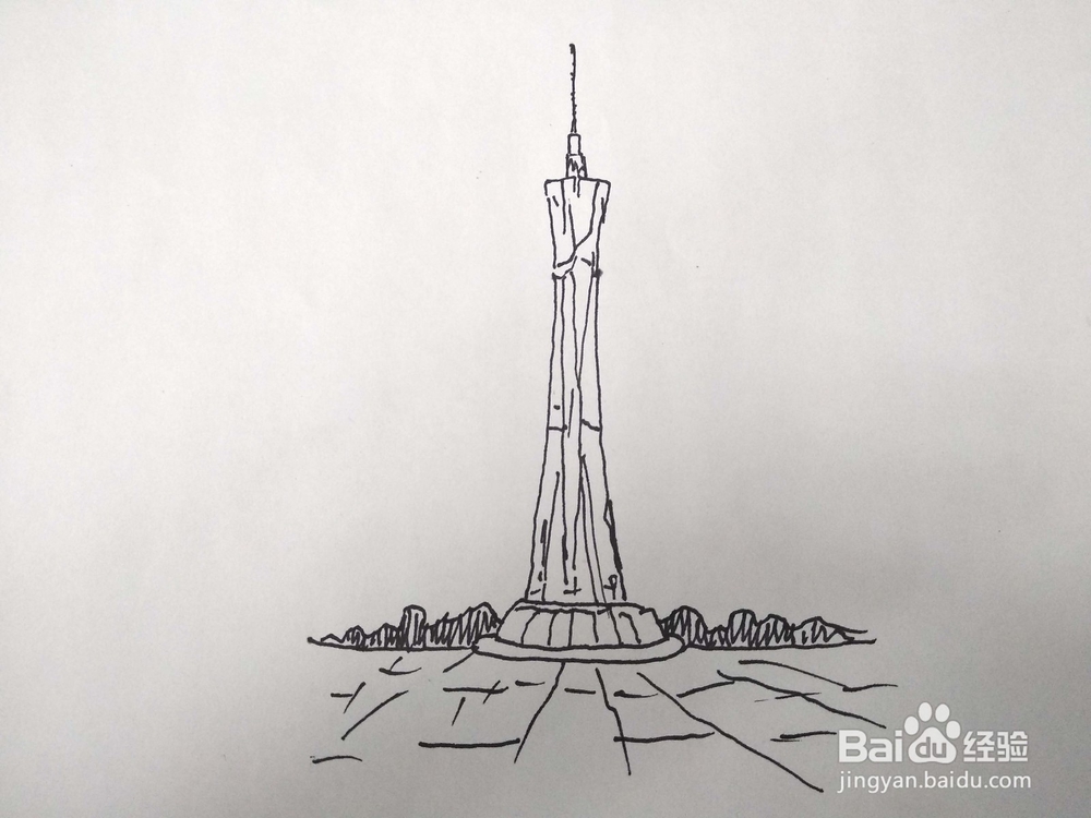 怎么画郑州市中原福塔速写?卡通儿童简笔画教程