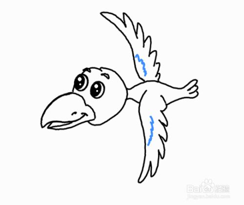 如何绘制飞行的卡通乌鸦