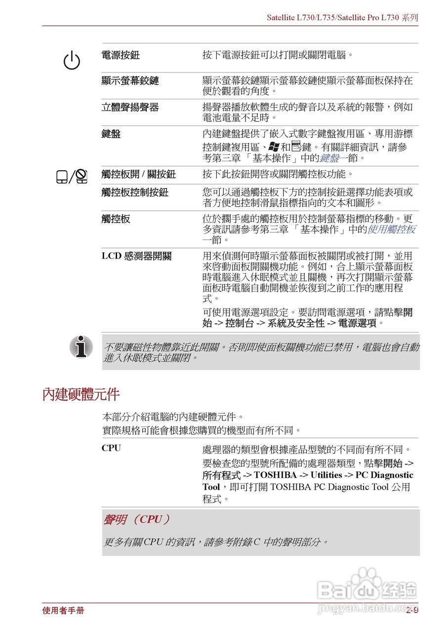东芝Satellite L735笔记本电脑使用说明书:[4]