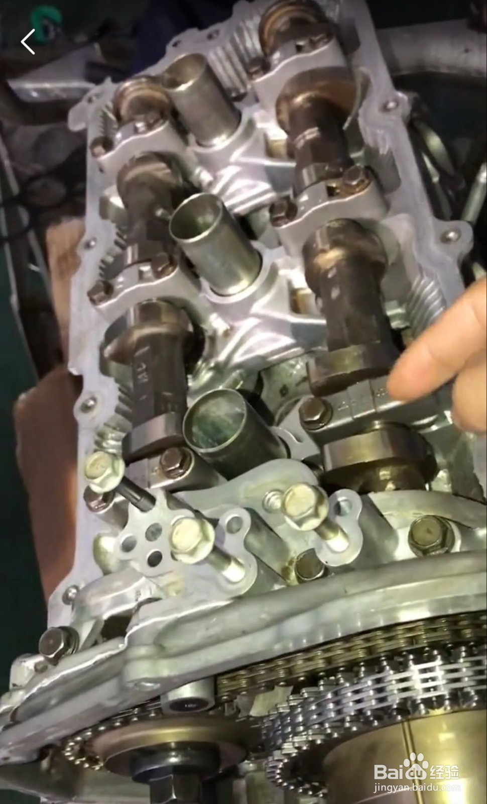 尼桑天籁2.3发动机正时链条标记