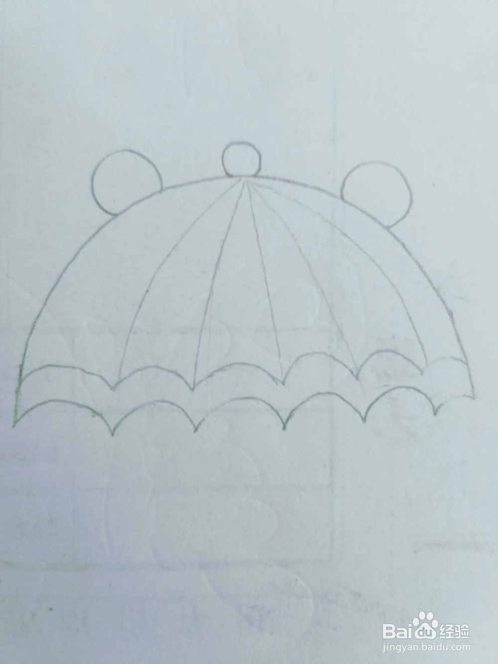 适合宝宝的简笔画七彩小雨伞的画法