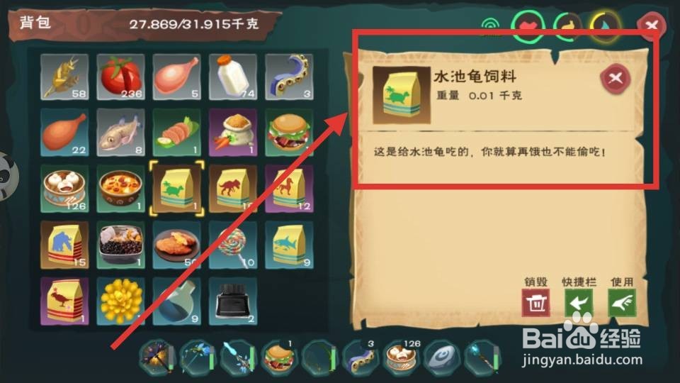 创造与魔法水池龟饲料怎么做