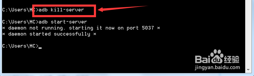 解决连接手机ADB server didn\'t ACK问题