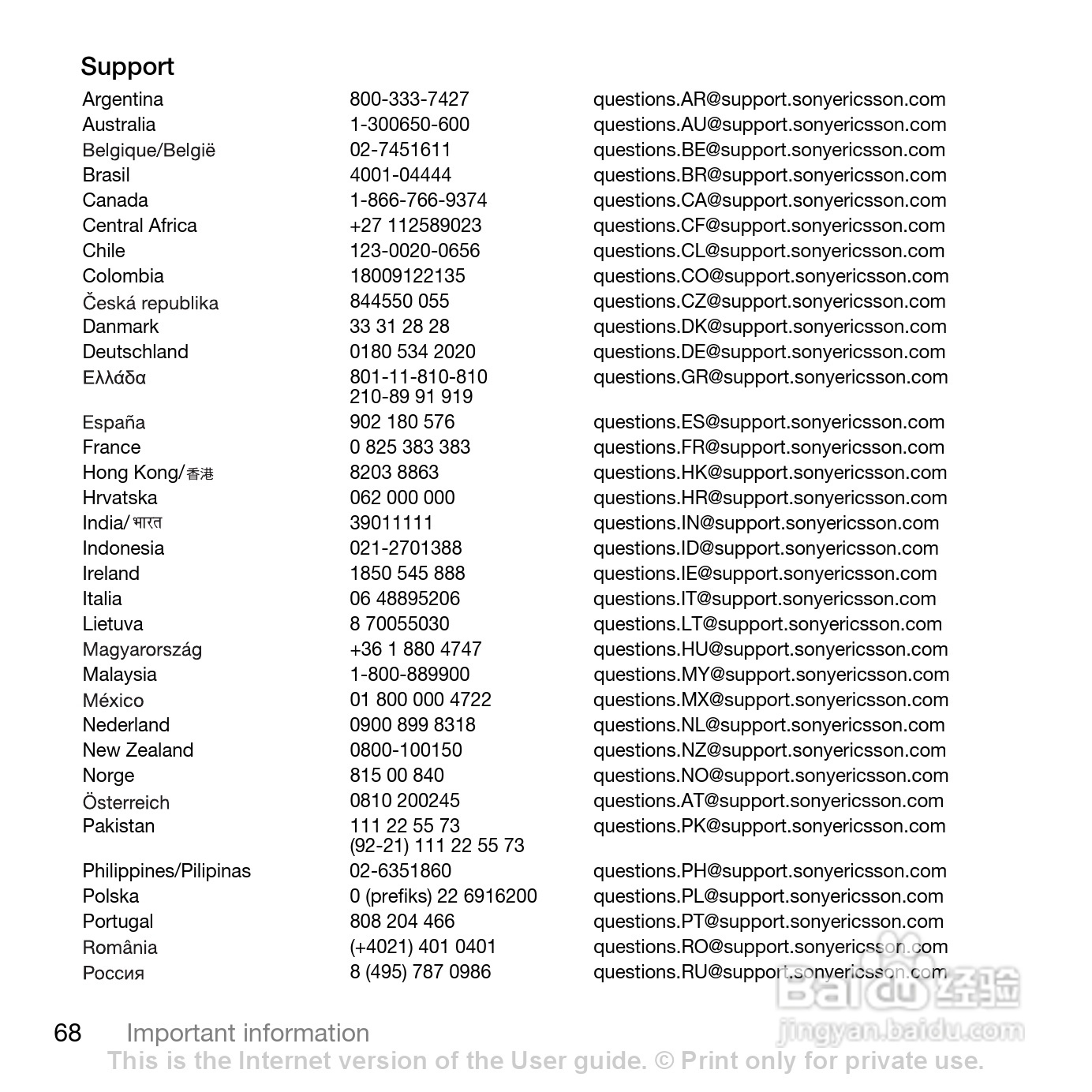 索尼爱立信T700手机使用说明书:[7]