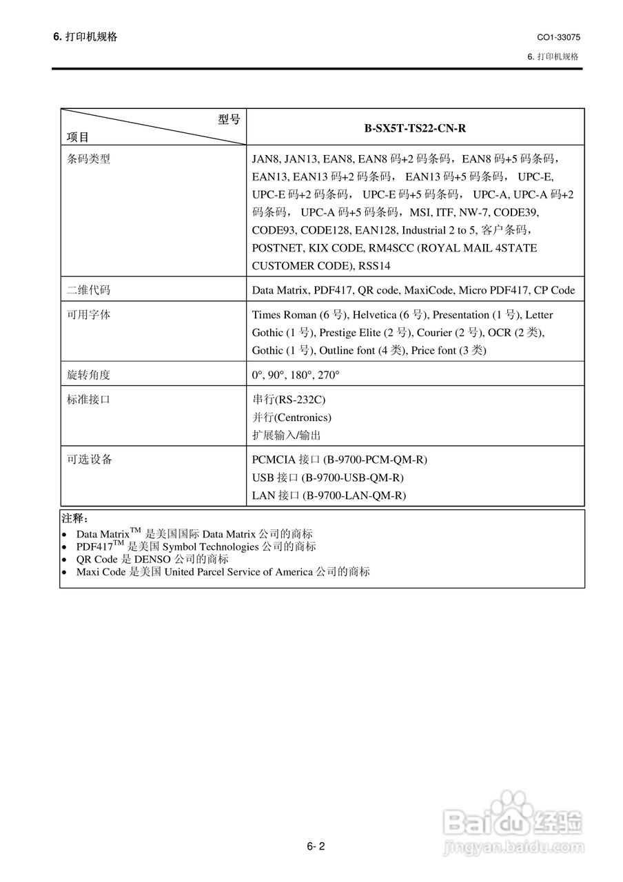 东芝 B-SX5T打印机说明书:[10]