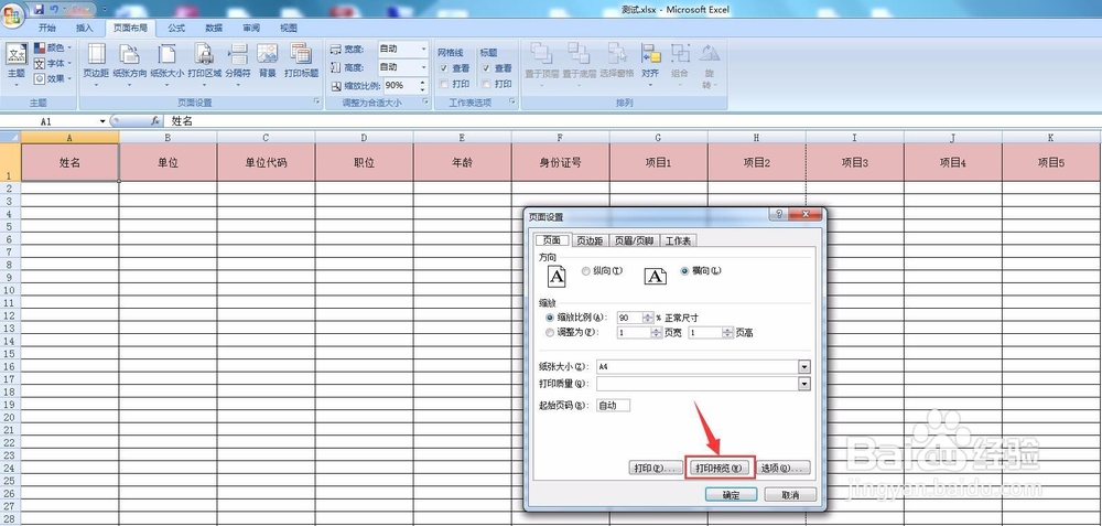 excel2007如何设置excel打印格式